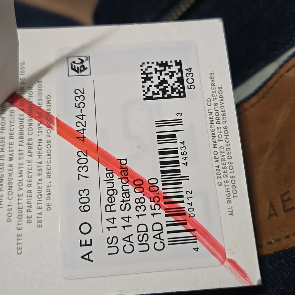 American Eagle AE77 Premium Dark Blue Women’s Barrel Jeans - Picture 4 of 12